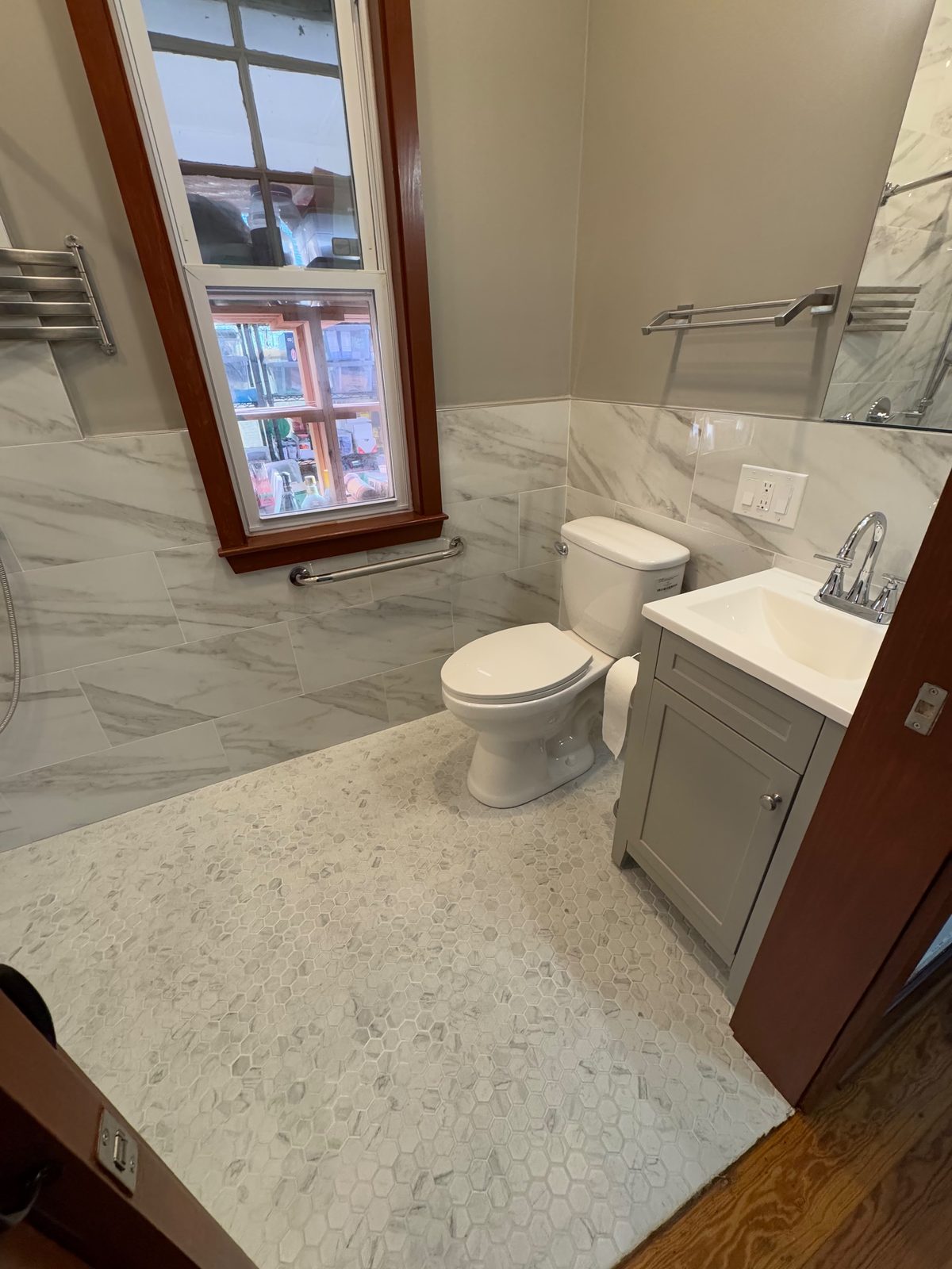 Marble Tile Half Bath