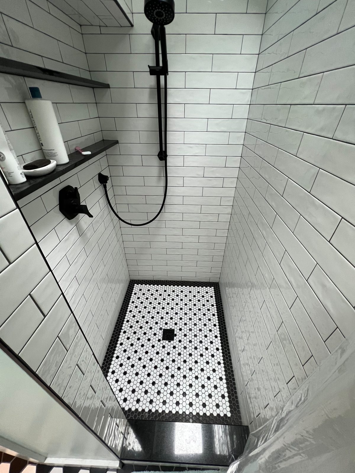 Black & White Tile Shower